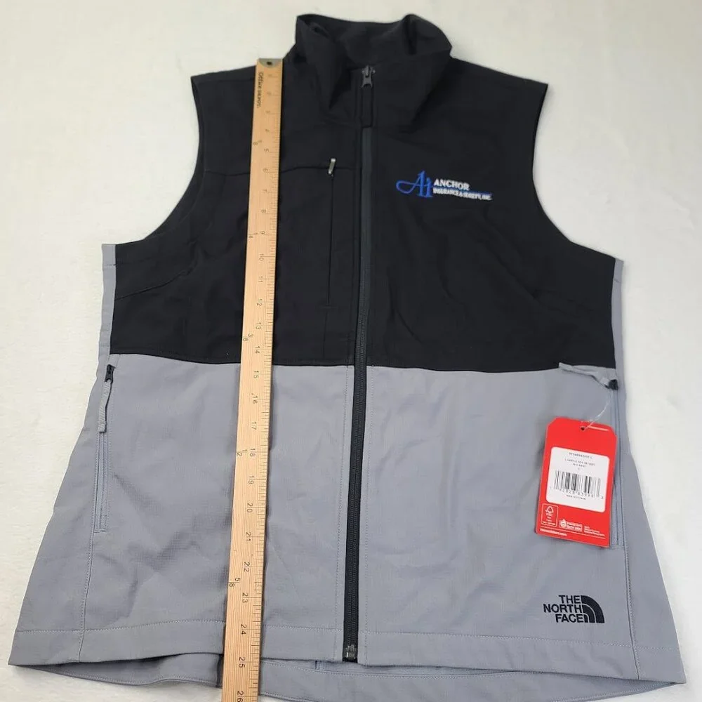The North Face Men's Black Gray Castle‎ Rock Soft Shell Basic Vest Size L